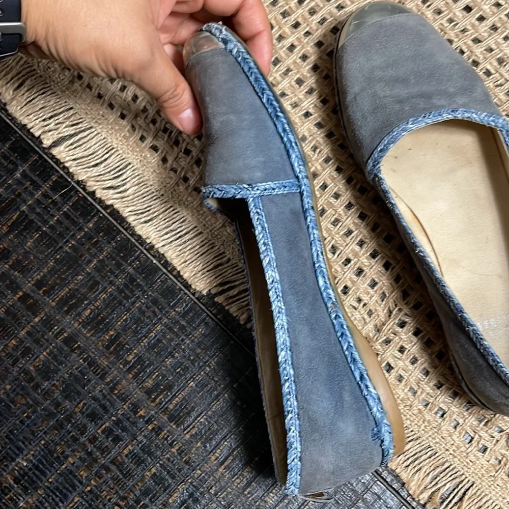 Stuart Weitzman Tipadrille Blue Jean Espadrille Mirror toe Shoes
